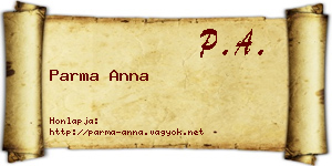 Parma Anna névjegykártya